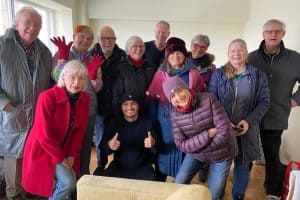 Members of the Refugee Sponsorship and Settlement group with Sayed helping him move into his apartment - March 2025