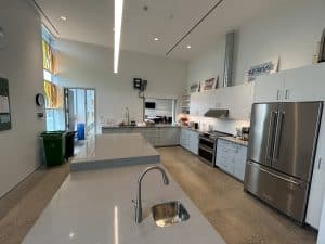 Kitchen - looking North into the Community Hall