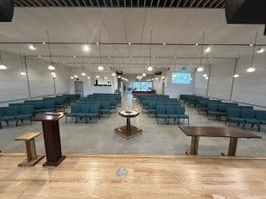 Sanctuary - Looking West from the chancel toward the Community Hall