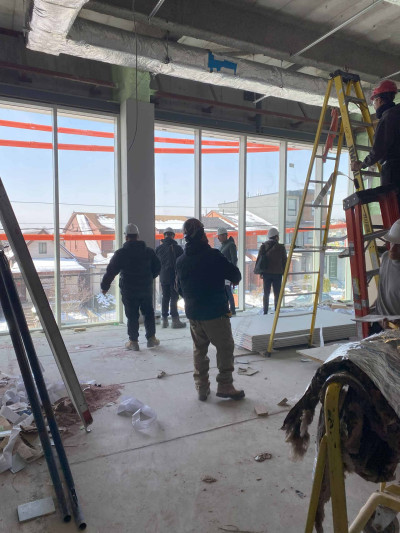 The Community Hall, overlooking Oakwood Ave from the west side of the second floor The Community Hall, overlooking Oakwood Ave from the west side of the second floor