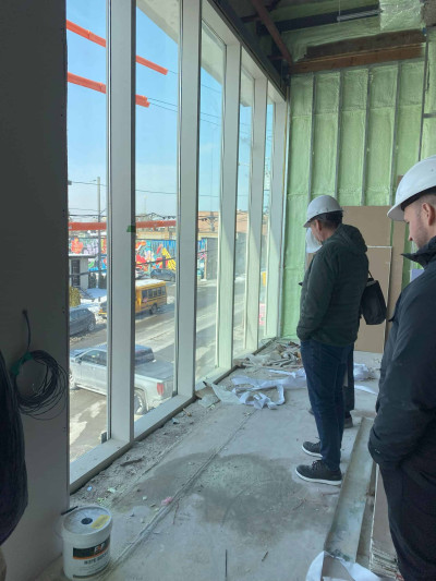 New windows installed on the west side of the second floor New windows installed on the west side of the second floor