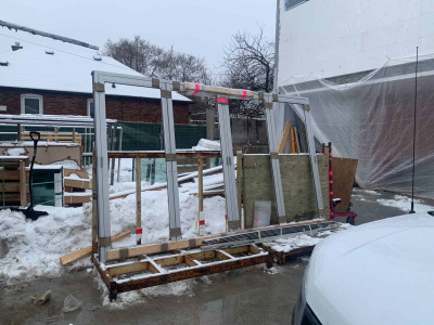 Getting ready to install the east windows in the Sanctuary Getting ready to install the east windows in the Sanctuary