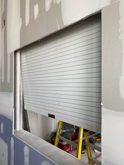 Fire-rated rolling shutter for kitchen passthru Fire-rated rolling shutter for kitchen passthru