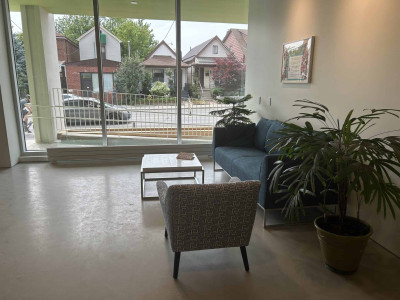 Looking West from the lobby onto Oakwood Ave