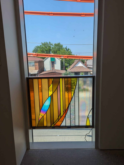 The kitchen window looking West onto Oakwood Ave. The kitchen window looking West onto Oakwood Ave.