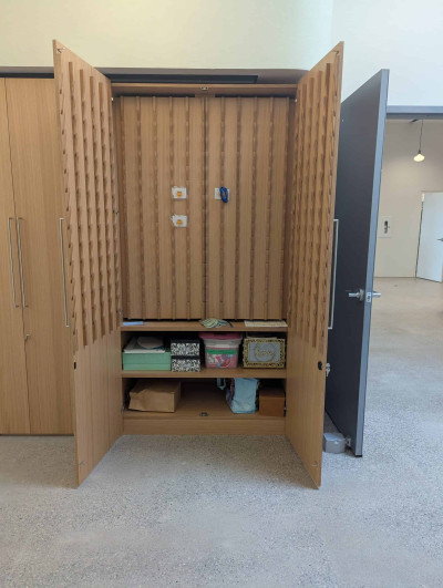 Name tag cabinet with room for 400+ name tags