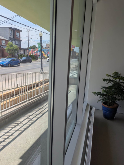 Looking outside from the lobby