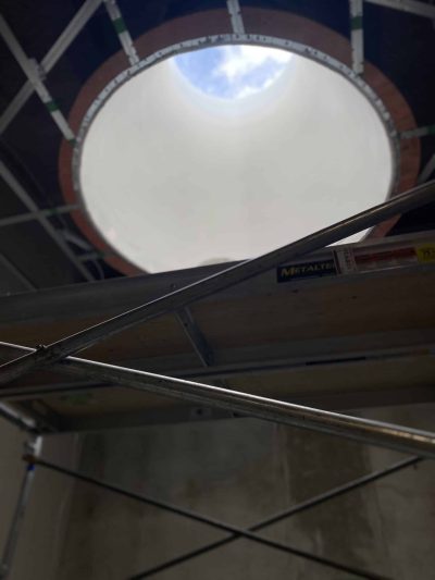 Skylight above the West stairs to the second floor
