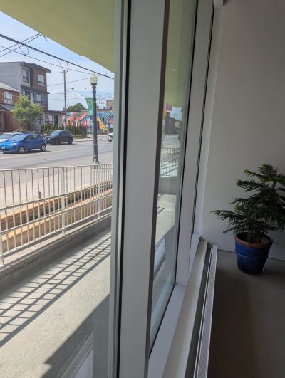 Looking outside from the lobby