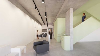 Main floor lobby and the main staircase
