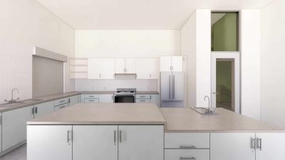 The warming kitchen on the second floor