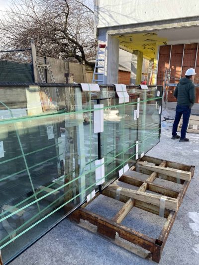 Window glass ready to be installed